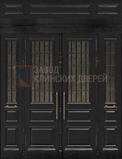 Парадная  дверь с МДФ панелью и стеклянными вставками ПР-60 с МДФ панелью и стеклянными вставками ПР-60